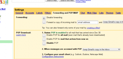 Gmail POP